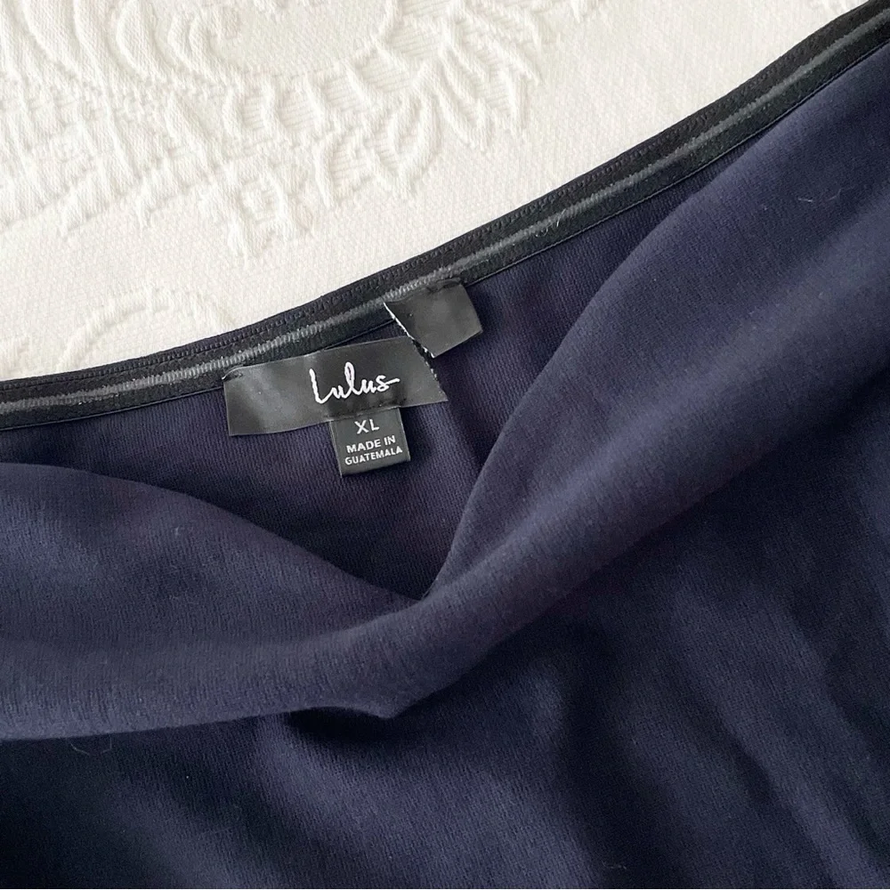 NWOT Lulus How Much I Care Midnight Blue Off-the-Shoulder Midi Dress XLarge - Picture 4 of 6